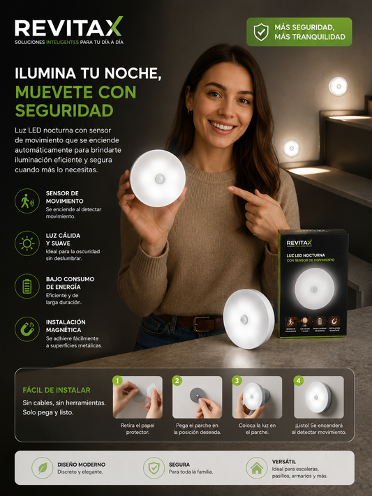 Luz LED nocturna con sensor de movimiento