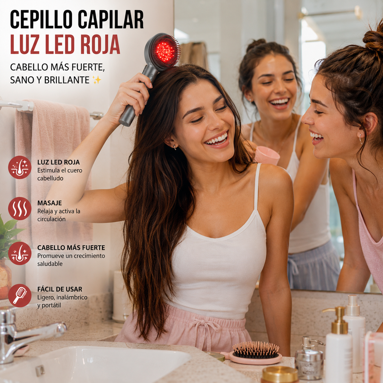 Cepillo Masajeador con Luz LED