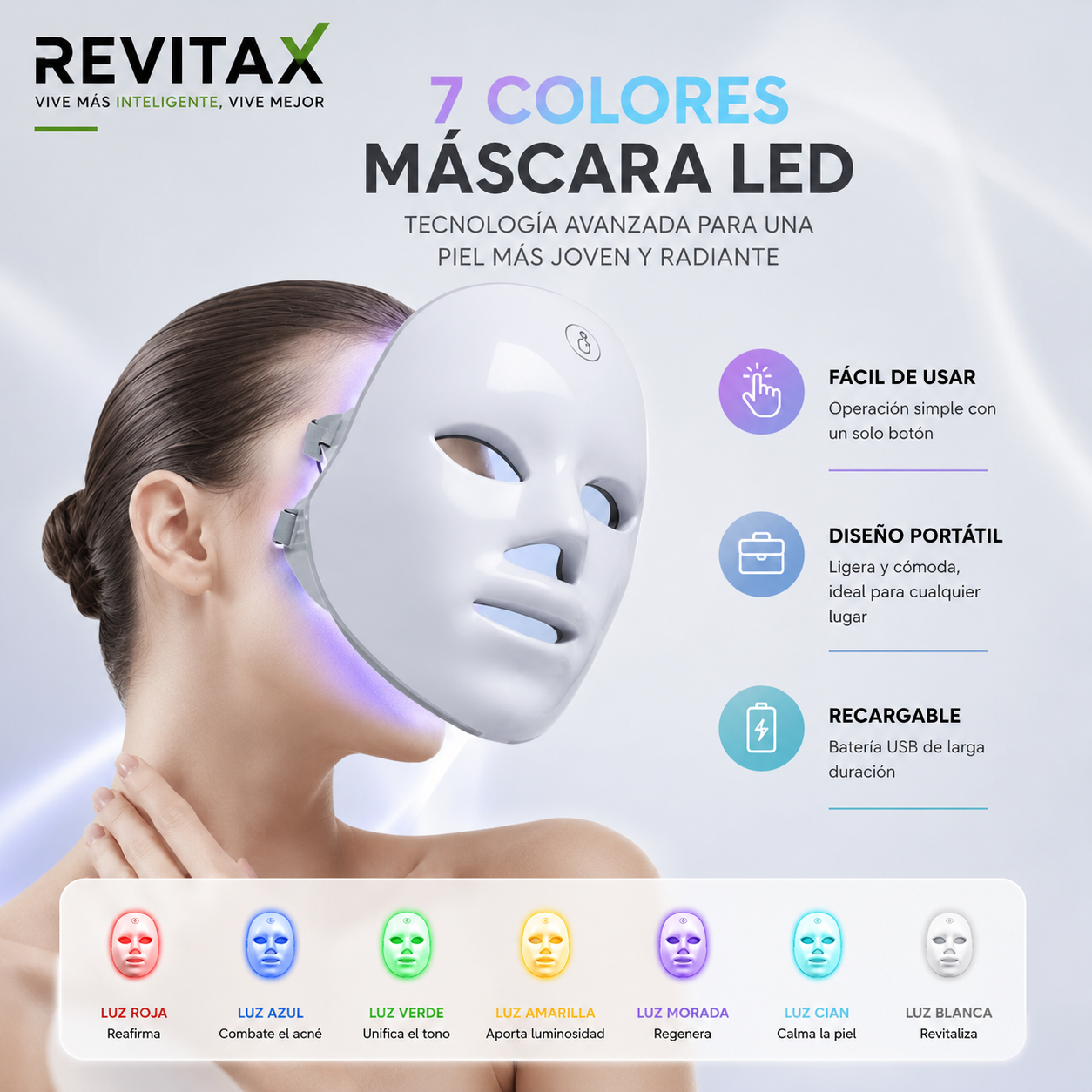 Máscara LED de Rejuvenecimiento Facial