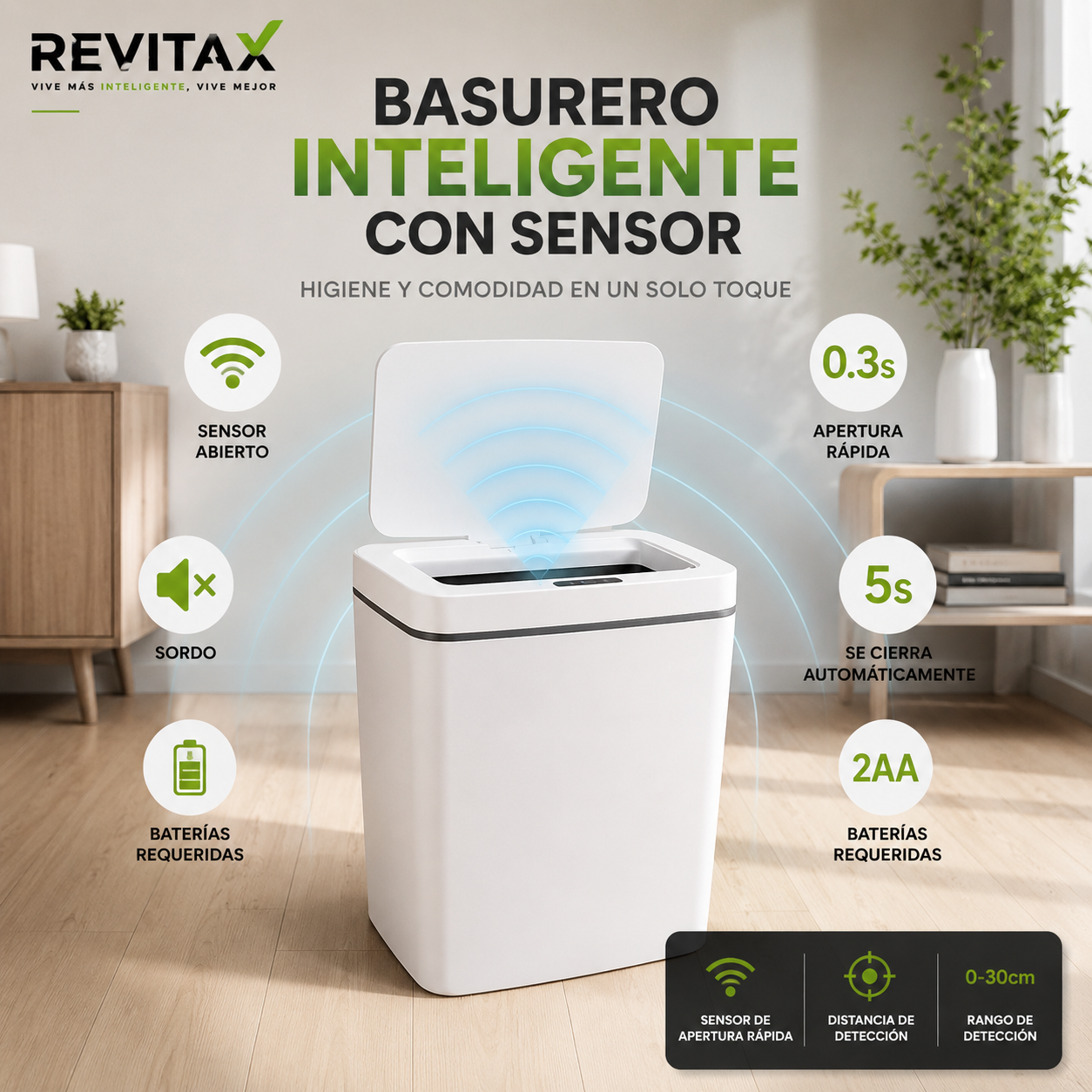 Bote de basura con sensor inteligente
