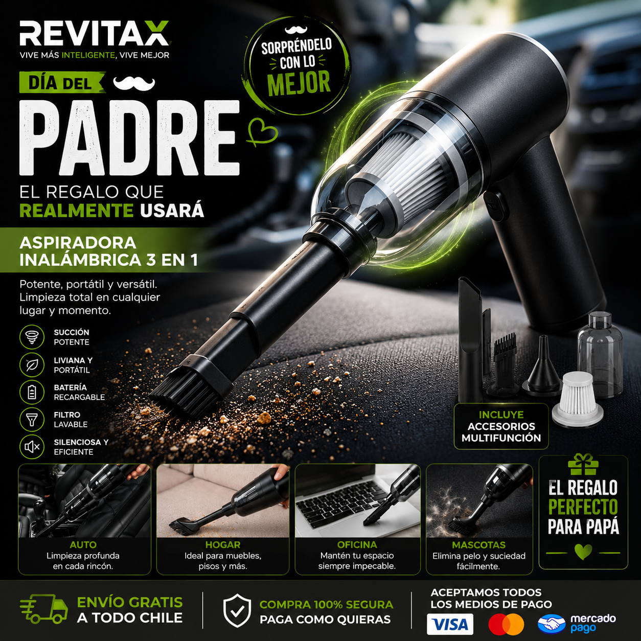 Aspiradora Inalambrica para auto