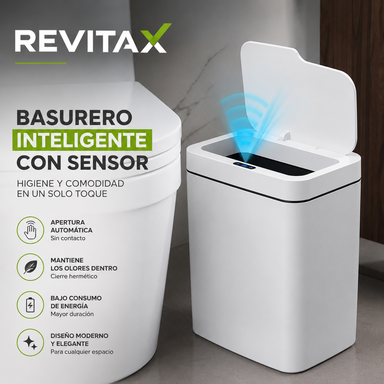 Bote de basura con sensor inteligente